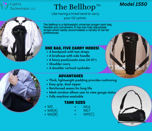 Bellhop Backpack style Oxygen Cylinder Carrier