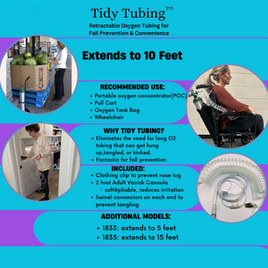 Tidy Tubing - Coiled Self-Storing Retractable Oxygen Hose