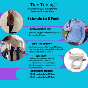 Tidy Tubing - Coiled Self-Storing Retractable Oxygen Hose