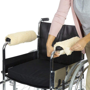 SHEEPSKIN WHEELCHAIR ARMREST COVERS, 2PC, FOAM